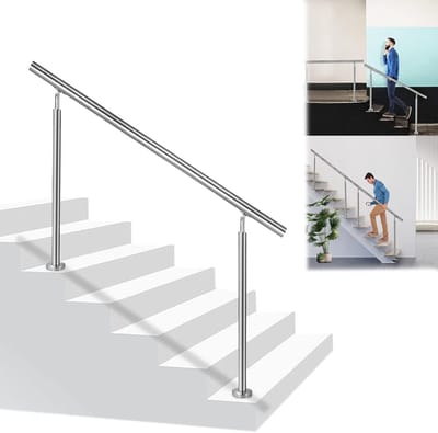 Trapleuning Roestvrij Staal - RVS Balustrade - Veilig Traplopen - Instelbare Hoek - 150 cm - Zilver