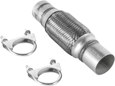SnelShoppen - Auto Uitlaat Slang Demper & Schokdemper Onderdelen RVS Demper met U-Beugel Klem Uitlaatpijp Reparatie 50x250mm