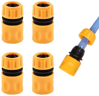 Dailygoods - 4 stuks slangverbinders, 1/2 inch slangaansluiting, 1/2 inch slangkoppeling, connector tuinslang, snelle connector voor het begin van de slang, snelkoppeling voor het verbinden van tuinslang