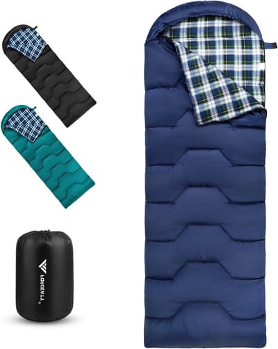 Slaapzak voor 3-4 seizoenen, -5°C flanel en 20°C polyester, waterdicht en warm voor kamperen, binnen en buiten gebruik.