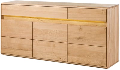 MASSIVMOEBEL24.DE wilde eik dressoir blank massief hout 183,5x43,5x86 cm (BxTxH) geolied gemonteerd CARDIFF volledig massief #130