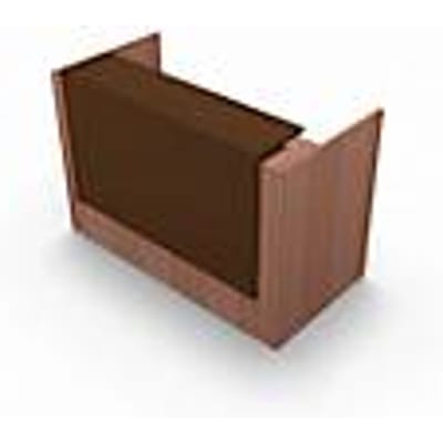 Balie Spezia, recht, B 1660 x D 880 x H 1130 mm, notenhout-Canaletto-patroon/leder bruin