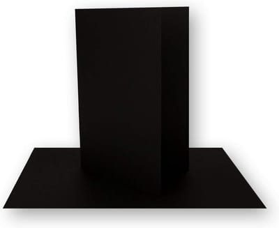 100x Zwarte Vouwkaarten DIN A7 Blanco - 240g/m² | Perfect voor Kaartjes, Bedrukken en Knutselen