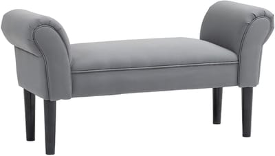 HOMCOM-Bettbank-Schaumstoff, Segelstoff-L102 x B36x H51 cm-Dunkelgrau
