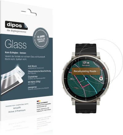 dipos – 2x Pantserfolie geschikt voor Amazfit Active 3 Premium | 9H Screenprotector