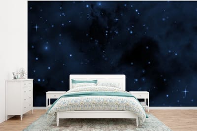 Behang - Fotobehang Nacht - Heelal - Sterrenhemel - Breedte 375 cm x hoogte 280 cm