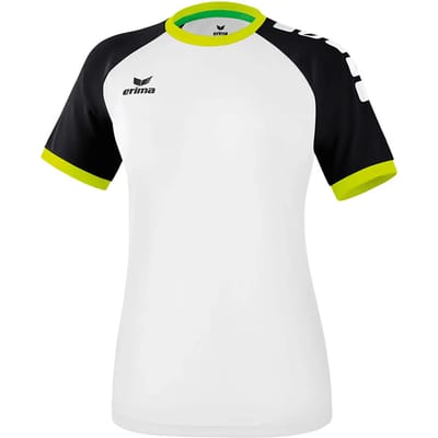 Erima Zenari 3.0 SS Shirt Dames Sportshirt - Maat XS  - Vrouwen - wit/zwart/geel