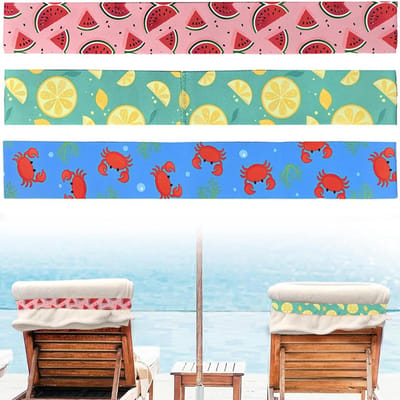 Dailygoods- Stoelrubbers - 3 Stuks - Elastische Strandhanddoekhouders - Bevestigingsriemen - Handdoekclips voor Ligstoelen - Duurzaam Materiaal - Strandhanddoekhouder