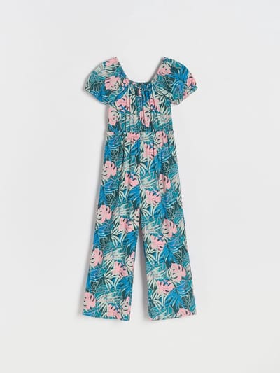 Jumpsuit Meisjes | Zomer | Viscose | Palm blad | Kind 6-7 jaar | Maat 122
