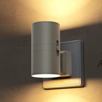 Verte Night Light - LED-Nachtlampje - Nachtlampje met Fitting en Schemersensor - 3000 K - Dimbaar - LED-Nachtlampje met Fitting voor de Kinderkamer - Trap - Gang - Slaapkamer - Keuken - Cement - Grijze Kap - 1 Stuk