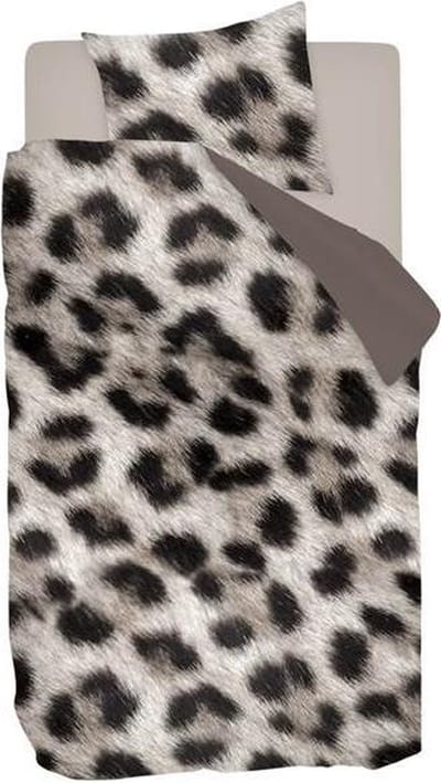 Snoozing Jaguar - Flanel - Dekbedovertrek - Eenpersoons - 140x200/220 cm + 1 kussensloop 60x70 cm - Taupe