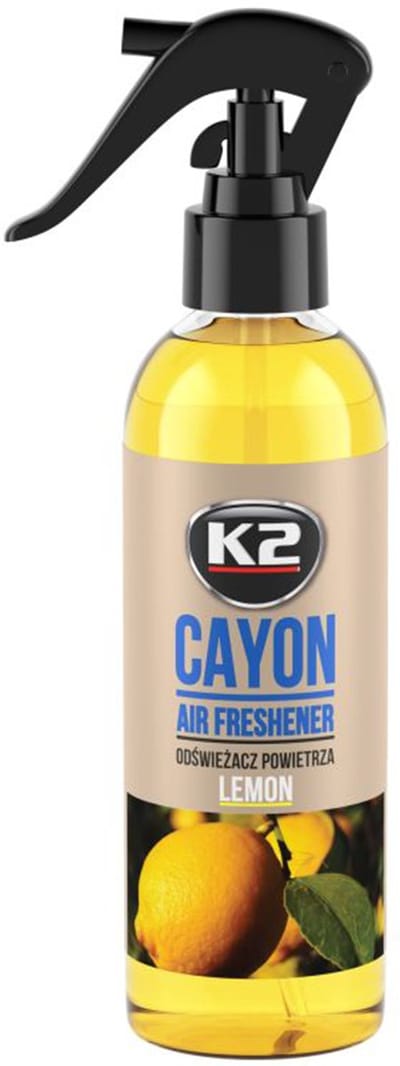 k2 cayon fahren lemon 250ml - luchtverfrisser spray - flesje met spraykop 250ml autogeur