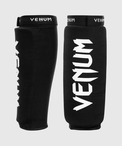 Venum Kontact Scheenbeschermers Zwart Wit zonder Voet - XL
