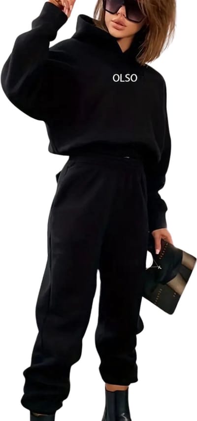 Livano Joggingpak Dames - Huispak - Trainingspak - Volwassenen - Capuchon - Jogging Pak - Joggingbroeken - Broek - Hoodie - Zwart - Maat M