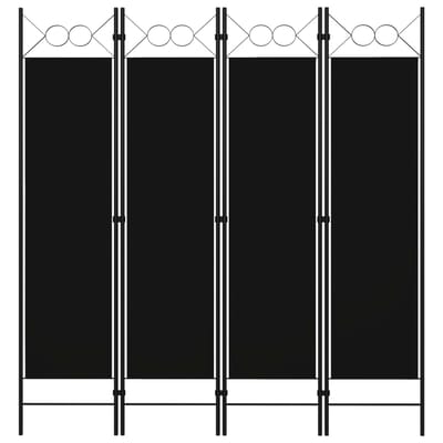 vidaXL - Kamerscherm - met - 4 - panelen - 160x180 - cm - zwart