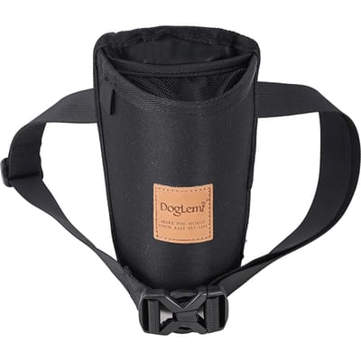 Pochette de friandises pour chien, sac de taille d'entraînement Portable en plein air, sac de rangement de collations pour animaux de compagnie, pochettes de friandises pour animaux de compagnie noir