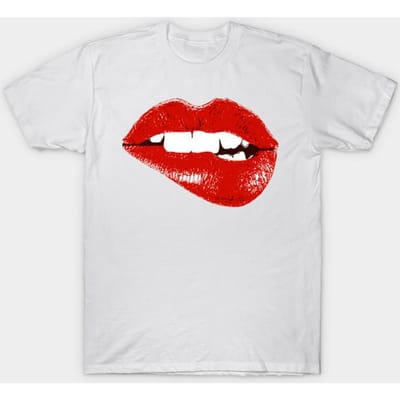 T-shirt femme lèvres rouges imprimé Harajuku Kawaii, t-shirt d'été à manches courtes pour femme 3XL blanc