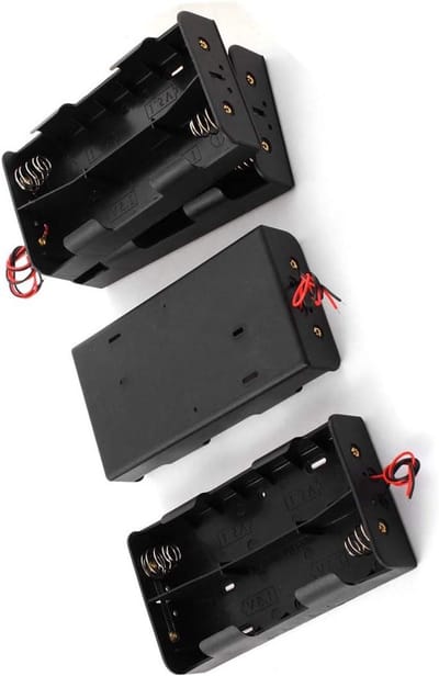 Batterijhouder - Batterij Case - Apparaten Voeden - Veerklem Ontwerp - 4 x D Batterijen - Zwart