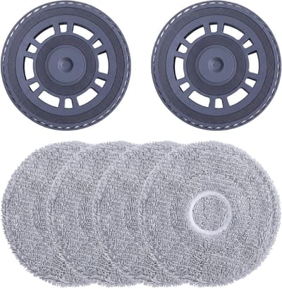 Dailygoods- Doekjes Vervangingsset - 2 Houders - 4 Microvezeldoekjes - Compatibel met Dreame Robotstofzuigers - Duurzaam ABS-Kunststof - Verbeterde Efficiëntie - Reinigingsdoekjes