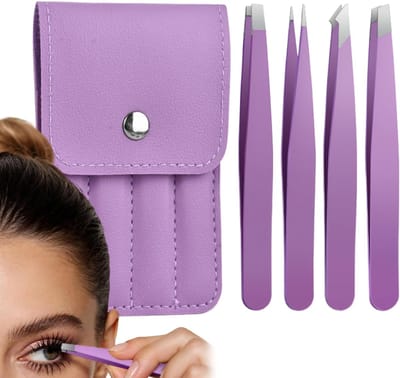 Wimper Pincet Set - Precisie Applicator - Gezichtsverzorging - Roestvrij Staal - 9.4cm Pincet - Zilverkleurig