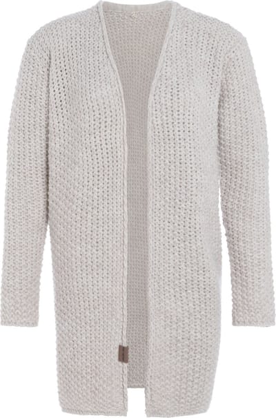 Knit Factory Carry Gebreid Dames Vest - Grof gebreid dames vest - Beige cardigan - Damesvest gemaak uit 30% wol en 70% acryl - Beige - 36/38