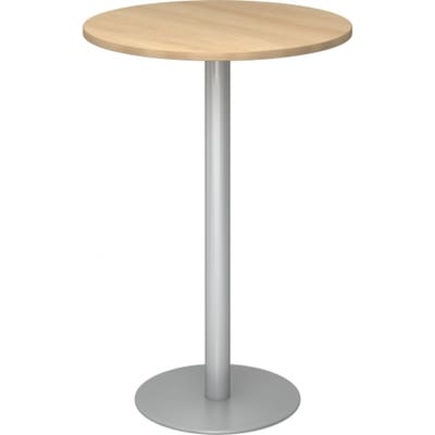 BISTRO H80R S - Systeem conferentietafel Eiken Zilver Ø 80