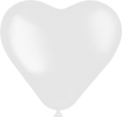 Folat - Ballonnen Hart Wit 8 stuks - Valentijnsdag versiering - Valentijnsdag cadeau - valentijnsdag