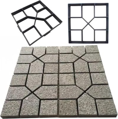 Bestratingsvorm Beton - Tuinpad Mal Stapsteen - Tuinpad Aanleggen - Kruisvierkant Patroon - 40x40x4 cm - Zwart