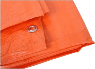 1x stuks outdoor/camping oranje afdekzeil / dekzeil 5 x 6 meter met ringen