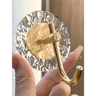 Wandgemonteerde Kapstokhaak, Zelfklevende Haak voor Handdoeken en Badjassen Zonder Boren, Multifunctioneel, Geschikt Voor Keuken- en Badkameraccessoires 1PC-Gold