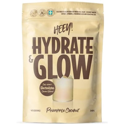 Heey! Hydrate &amp; Glow Electrolytes + Coll-egan&reg; Pineapple Coconut 240 g