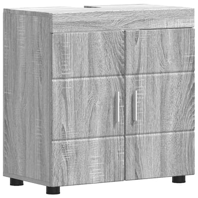 vidaXL - Badkamerkast - set - TULUM - Grijs - Sonoma - 60 - x - 34 - x - 63 - cm