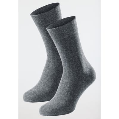 Herensokken, set van 2, antraciet gemêleerd - 95/5 39/42