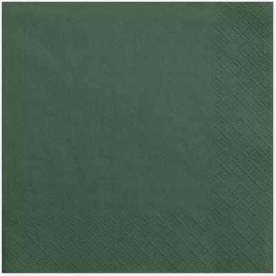 Partydeco Tafel servetten - papier - donker groen - 33 cm - diner/lunch/verjaardag