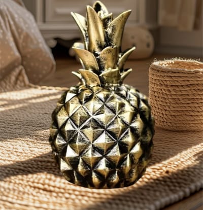 Ananas Decoratie Goudkleurig ( Hars ) 13 x 8 cm