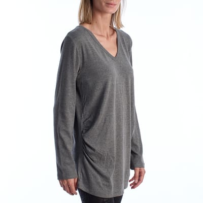 Modern positie T-shirt met V-hals en lange mouwen 719653 Dames