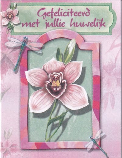 Bloemenkaartjes - 25 Stuks - Mini Kaartjes - 5 x 6,5 cm - Bloemist - Kadootjes - Gefeliciteerd met jullie huwelijk - JK-262