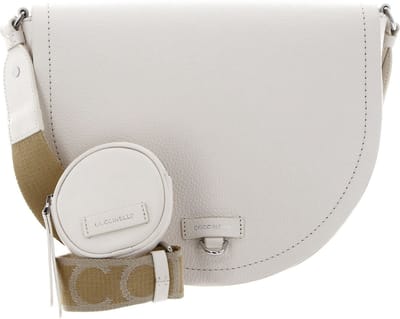 COCCINELLE Leren Schoudertas Blaire Ribbon Handbag Grained Leather Coconut Milk Crème