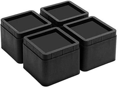 Verhogers voor bedpoten en meubels, instelbaar van 7 cm tot 14 cm, kunststof (zwart)