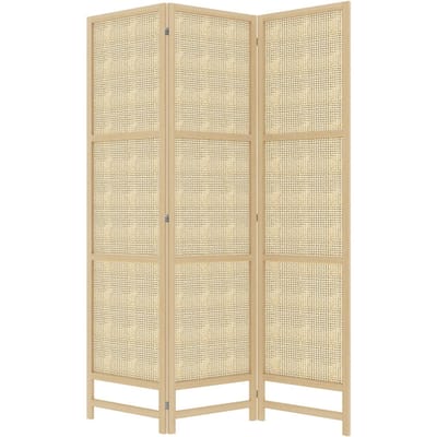 4goodz Kamerscherm Opvouwbaar - Roomdivider Rotan 135x180 cm - Bruin/Zwart