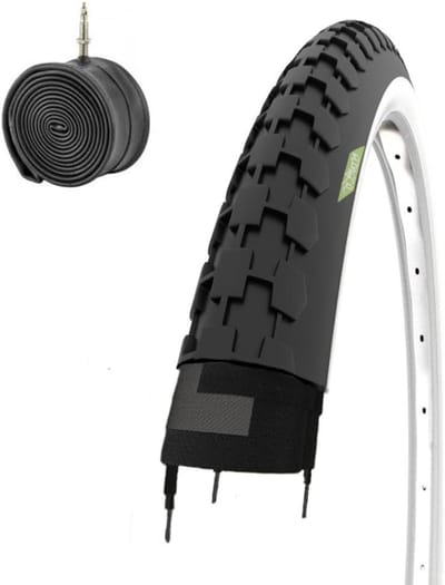 Fietsbanden 26x1 1/2 - Wielbanden Stadsfiets - Veilig Fietsen - Zwart-witte Kleurstelling - 40-584 - Zwart Wit