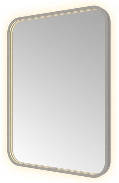 Hotbath &More SSQ680 Soft Square spiegel 60x80cm met verlichting, spiegelverwarming, kleurwissel, dimbaar en afstandsbediening geborsteld gunmetal PVD