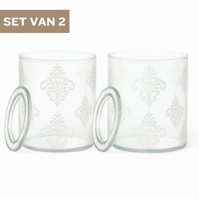 ZoeZo Kaarsenhouder Ø12cm - Waxinelichthouders - Windlichten voor binnen - Waxinehouder - Theelichthouder - Transparant - Set van 2 stuks