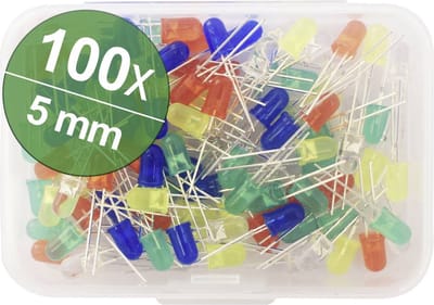 Quadrios LED-assortiment Bont Rond 5 mm 20000 mcd 35 ° 20 mA, 30 mA 2 V, 3 V