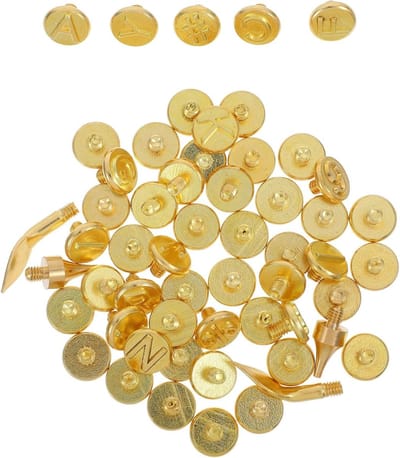 Houtbrandset - Pyrografie Gereedschap - DIY Houtgravure - Met Letters Cijfers - 56 Stuks - Gouden