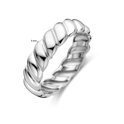 Gerhodineerd Zilver Ring Gedraaid 1338380