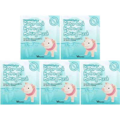 Elizavecca, Milky Piggy, Water Rock Hydro Gel Melting Beauty Mask, 5 sheet masks, 30 g (1.06 oz) each white