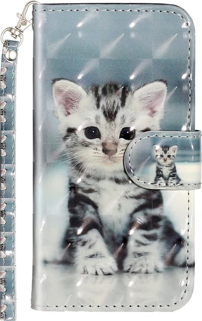 LuxeBass Boekhoesje met print geschikt voor Samsung Galaxy S22 Plus - Cute Kitten gsm hoesje - telefoonhoes - telefoonhoesjes