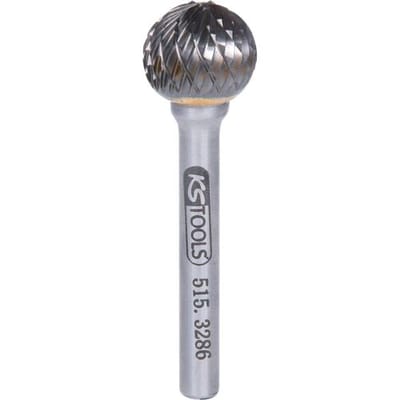 KS Tools 515.3286 Freesstift Hardmetaal Bol 16.0 mm Lengte 60 mm Afmeting, Ø 6 mm Werklengte 39 mm Schachtdiameter 6.0 mm