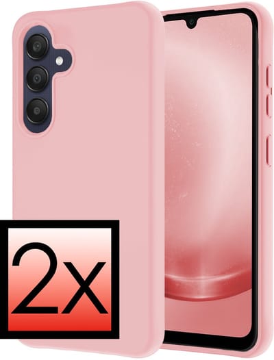 Hoesje - 2 Stuks - Geschikt voor Samsung Galaxy A26 - Sterk & Shockproof - Case Siliconen - Back Cover - Telefoon Hoes - Lichtroze